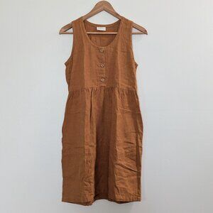 Conscious Clothing Linen Mama Dress in Rust/Terracotta